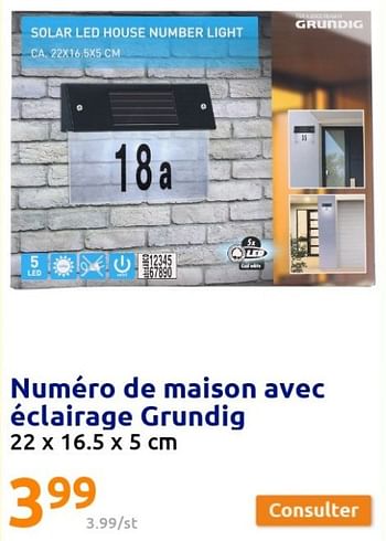 Promotions Numéro de maison avec éclairage grundig - Grundig - Valide de 02/02/2022 à 08/02/2022 chez Action