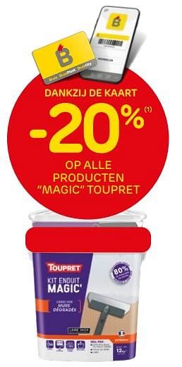 Promoties -20% op alle producten magic toupret - TouPret - Geldig van 09/02/2022 tot 21/02/2022 bij Brico