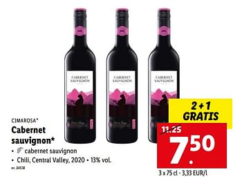 Promoties Cabernet sauvignon - Rode wijnen - Geldig van 14/02/2022 tot 20/02/2022 bij Lidl