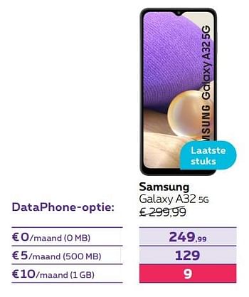 Promoties Samsung galaxy a32 5g - Samsung - Geldig van 01/02/2022 tot 28/02/2022 bij Proximus