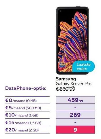 Promoties Samsung galaxy xcover pro - Samsung - Geldig van 01/02/2022 tot 28/02/2022 bij Proximus