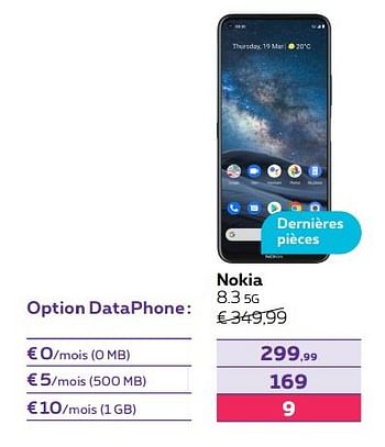 Promotions Nokia 8.3 5g - Nokia - Valide de 01/02/2022 à 28/02/2022 chez Proximus