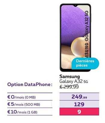 Promotions Samsung galaxy a32 5g - Samsung - Valide de 01/02/2022 à 28/02/2022 chez Proximus