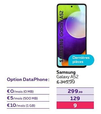 Promotions Samsung galaxy a52 - Samsung - Valide de 01/02/2022 à 28/02/2022 chez Proximus