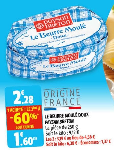 Paysan Breton Le beurre moul doux paysan breton Promotie bij