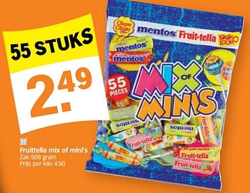 Promotions Fruittella mix of mini`s - Fruittella - Valide de 07/02/2022 à 13/02/2022 chez Albert Heijn
