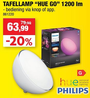 Promoties Tafellamp hue go - Philips - Geldig van 09/02/2022 tot 13/02/2022 bij Hubo