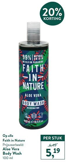 Promoties Aloe vera body wash - Faith in Nature  - Geldig van 07/02/2022 tot 20/02/2022 bij Holland & Barret