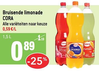 Promoties Bruisende limonade cora - Huismerk - Smatch - Geldig van 09/02/2022 tot 15/02/2022 bij Smatch