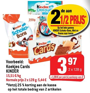 Promoties Koekjes cards kinder - Kinder - Geldig van 09/02/2022 tot 15/02/2022 bij Smatch