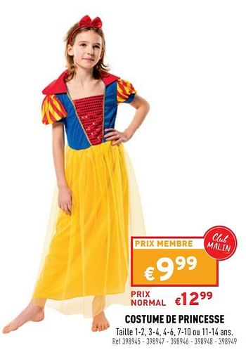 Promotions Costume de princesse - Produit maison - Trafic  - Valide de 09/02/2022 à 13/02/2022 chez Trafic