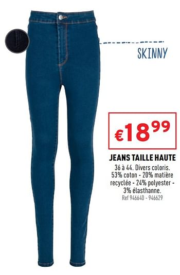 Promotions Jeans taille haute - Produit maison - Trafic  - Valide de 09/02/2022 à 13/02/2022 chez Trafic