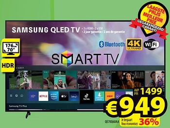 Promoties Samsung qled tv qe70q60aa - Samsung - Geldig van 09/02/2022 tot 16/02/2022 bij ElectroStock