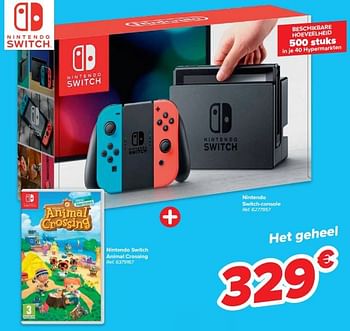 Promoties Nintendo switch animal crossing + nintendo switch-console - Nintendo - Geldig van 09/02/2022 tot 14/09/2022 bij Carrefour