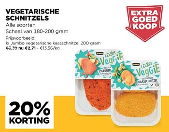 Promoties Jumbo vegetarische kaasschnitzel - Huismerk - Jumbo - Geldig van 09/02/2022 tot 15/09/2022 bij Jumbo