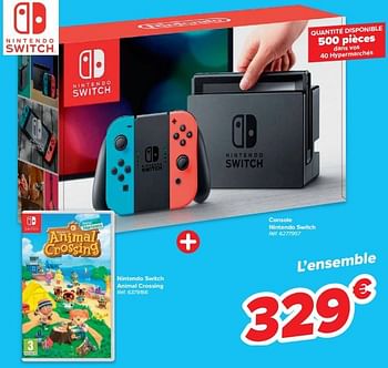 Promoties Nintendo switch animal crossing + console nintendo switch - Nintendo - Geldig van 09/02/2022 tot 14/09/2022 bij Carrefour