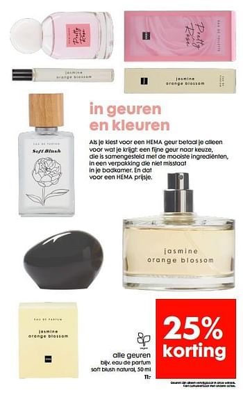 Promoties Eau de parfum soft blush natural - Huismerk - Hema - Geldig van 09/02/2022 tot 15/02/2022 bij Hema