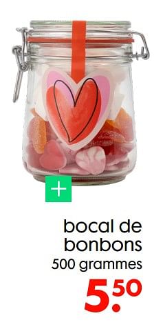 Promotions Bocal de bonbons - Produit maison - Hema - Valide de 09/02/2022 à 15/02/2022 chez Hema