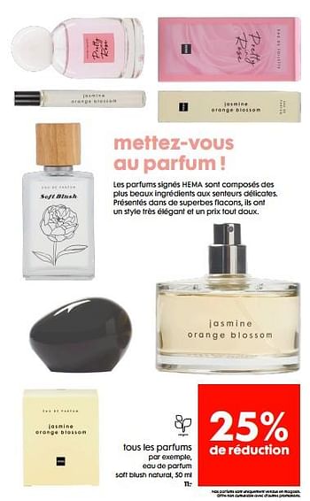 Promotions Eau de parfum soft blush natural - Produit maison - Hema - Valide de 09/02/2022 à 15/02/2022 chez Hema