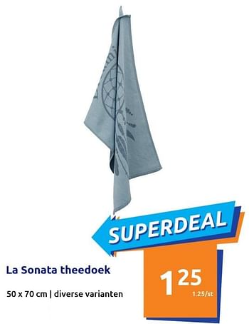 Promoties La sonata theedoek - Huismerk - Action - Geldig van 09/02/2022 tot 15/02/2022 bij Action