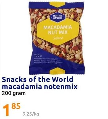 Promoties Snacks of the world macadamia notenmix - Snacks of the World - Geldig van 09/02/2022 tot 15/02/2022 bij Action