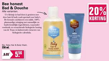Promoties Baby hair + body wash - Bee Honest - Geldig van 02/02/2022 tot 19/02/2022 bij De Online Drogist