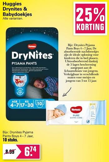 Promoties Drynites pyjama pants boys - Huggies - Geldig van 02/02/2022 tot 19/02/2022 bij De Online Drogist