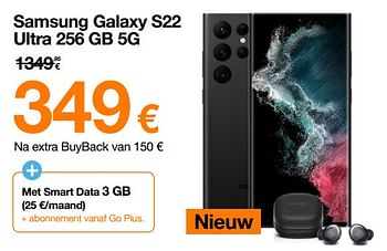 Promoties Samsung galaxy s22 ultra 256 gb 5g - Samsung - Geldig van 10/02/2022 tot 24/02/2022 bij Orange