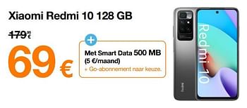 Promoties Xiaomi redmi 10 128 gb - Xiaomi - Geldig van 10/02/2022 tot 24/02/2022 bij Orange