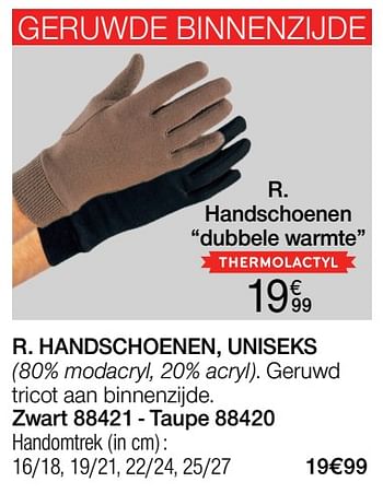 Promoties Handschoenen dubbele warmte - Huismerk - Damart - Geldig van 01/02/2022 tot 28/02/2022 bij Damart