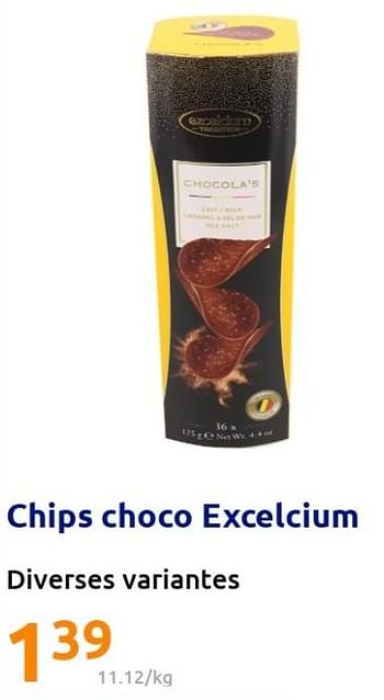 Promotions Chips choco excelcium - Excelcium - Valide de 09/02/2022 à 15/02/2022 chez Action