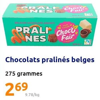 Promotions Chocolats pralinés belges - Produit Maison - Action - Valide de 09/02/2022 à 15/02/2022 chez Action