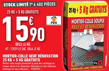 Promoties Mortier-colle neuf rénovation + gratuits - PRB - Geldig van 11/02/2022 tot 24/02/2022 bij Brico Cash