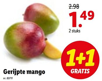 Promoties Gerijpte mango - Huismerk - Lidl - Geldig van 21/02/2022 tot 27/02/2022 bij Lidl