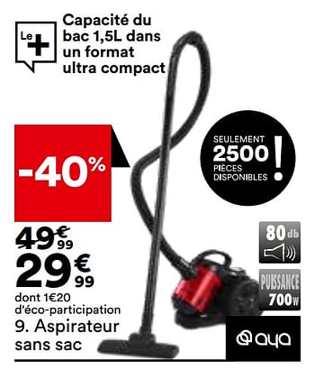 Aspirateur sans sac AYA CJ1000DN - Aspirateur BUT