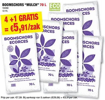 Promoties Boomschors mulch - Merk onbekend - Geldig van 16/02/2022 tot 20/02/2022 bij Hubo