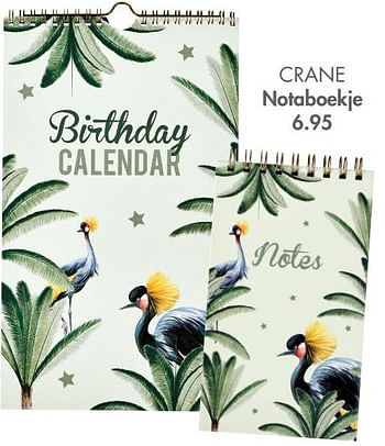Promoties Crane notaboekje - Huismerk - Casa - Geldig van 14/02/2022 tot 27/03/2022 bij Casa