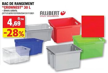 Promotions Bac de rangement crownest - Allibert - Valide de 16/02/2022 à 20/02/2022 chez Hubo