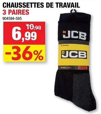 Promotions Chaussettes de travail - JCB - Valide de 16/02/2022 à 20/02/2022 chez Hubo