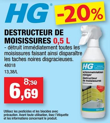 Promotions Destructeur de moisissures - HG - Valide de 16/02/2022 à 20/02/2022 chez Hubo