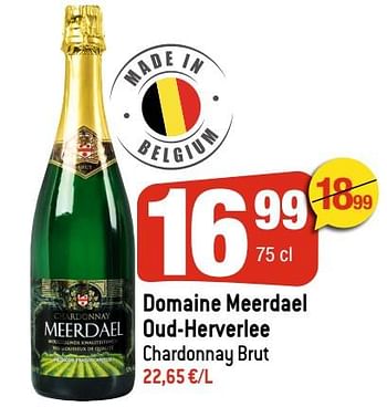 Promoties Domaine meerdael oud-herverlee chardonnay brut - Schuimwijnen - Geldig van 16/02/2022 tot 22/02/2022 bij Smatch