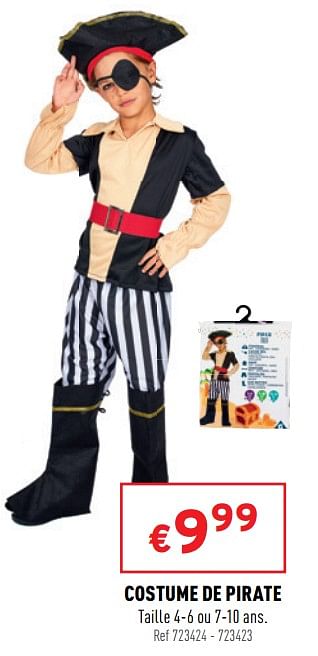 Promoties Costume de pirate - Huismerk - Trafic  - Geldig van 16/02/2022 tot 20/02/2022 bij Trafic