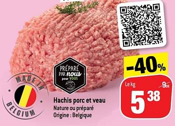 Promotions Hachis porc et veau - Produit maison - Match - Valide de 16/02/2022 à 22/02/2022 chez Match