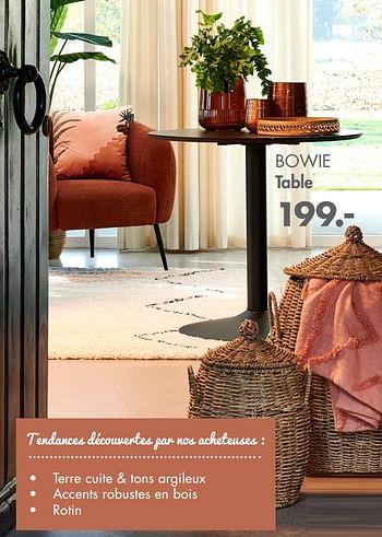 Promotions Bowie table - Produit maison - Casa - Valide de 14/02/2022 à 27/03/2022 chez Casa