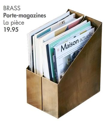 Promotions Brass porte-magazines - Produit maison - Casa - Valide de 14/02/2022 à 27/03/2022 chez Casa