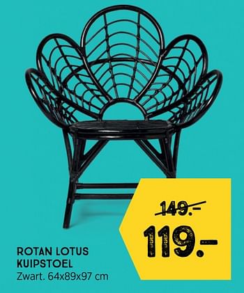 Promoties Rotan lotus kuipstoel - Huismerk - Xenos - Geldig van 14/02/2022 tot 27/02/2022 bij Xenos