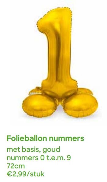 Promoties Folieballon nummers - Huismerk - Ava - Geldig van 01/03/2022 tot 30/04/2022 bij Ava