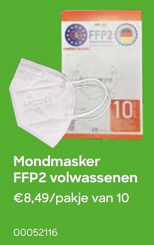 Promotions Mondmasker ffp2 volwassenen - Produit Maison - Ava - Valide de 01/03/2022 à 30/04/2022 chez Ava
