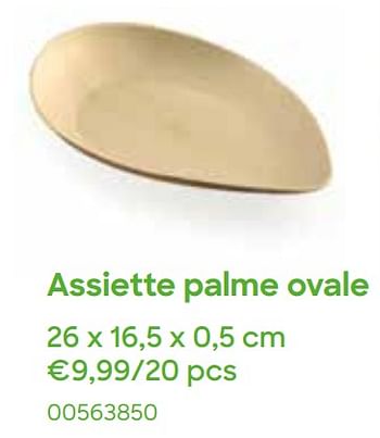Promotions Assiette palme ovale - Produit Maison - Ava - Valide de 01/03/2022 à 30/04/2022 chez Ava