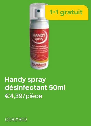 Promotions Handy spray désinfectant - Busters - Valide de 01/03/2022 à 30/04/2022 chez Ava